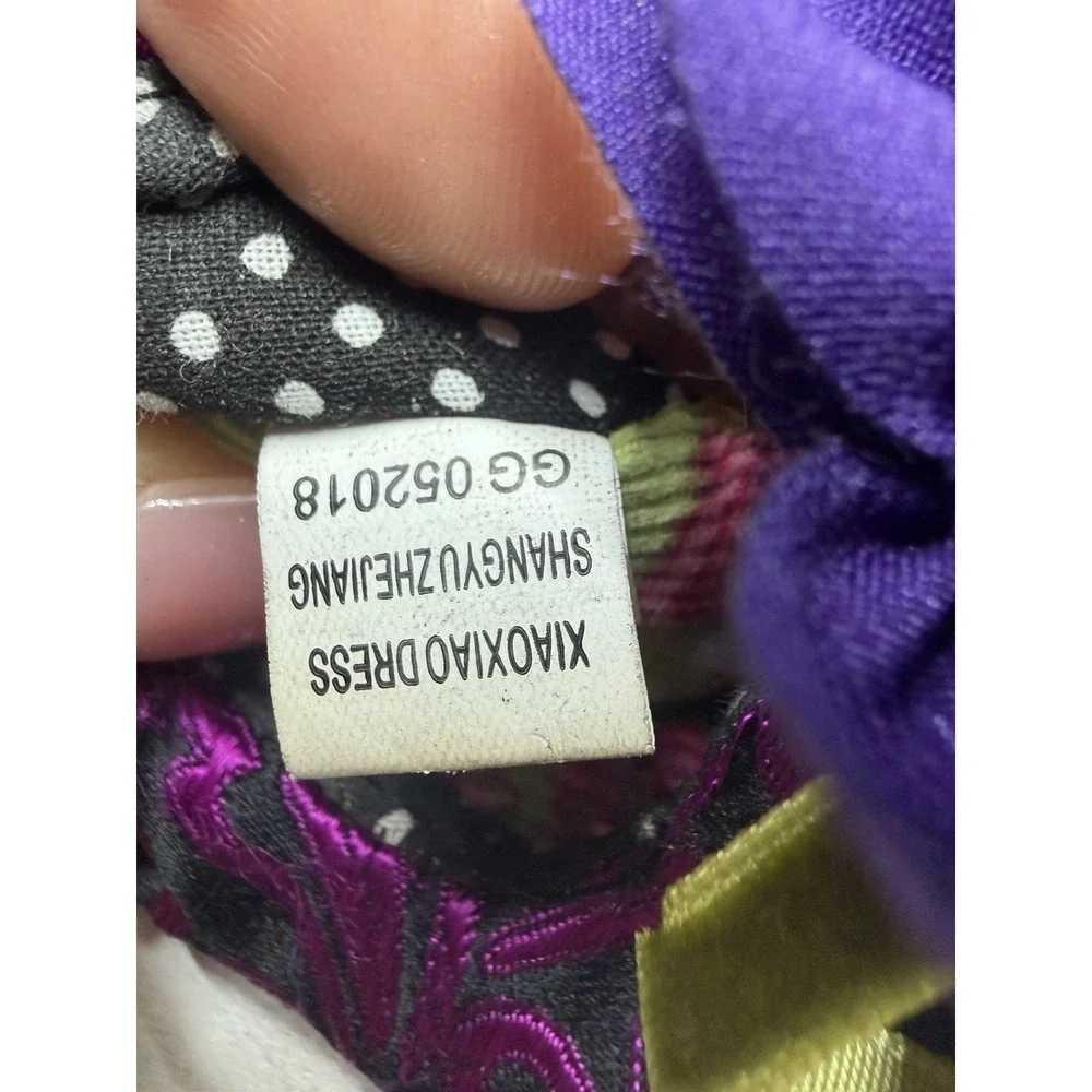 Goody Infant Baby Soft Sole Crib Shoes Floral Purple‎ Black Size 2-3 Prewalker